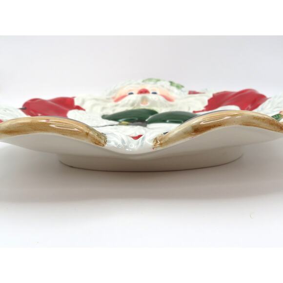 Fitz & Floyd Classics Santa Platter with Cat Ceramic Christmas Cookie Plate Tray - Picture 7 of 10